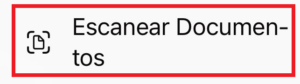 Selecionando a função de como escanear documentos no iPhone sem instalar apps extras.