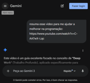 Google Gemini conectado aos serviços do Google para produtividade.
