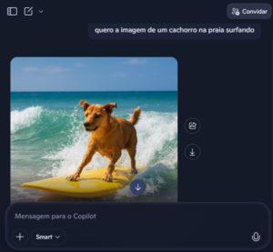 Microsoft Copilot gerando imagens gratuitamente com DALL-E 3.