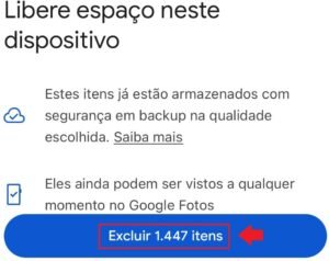 Ferramenta liberar espaço ao usar o Google Photos no iPhone