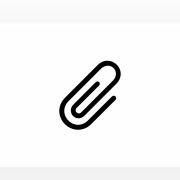 Ícone de um clipe de papel preto em fundo branco, simbolizando a função de anexar arquivos no sistema iOS.