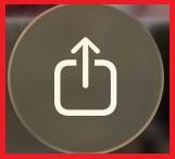 Close no ícone de compartilhamento nativo do iOS (quadrado com seta para cima) dentro de um círculo bege.