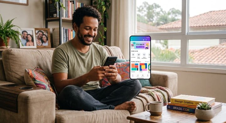 Mulher agendando mensagem no WhatsApp pelo Android com app de programação de envio